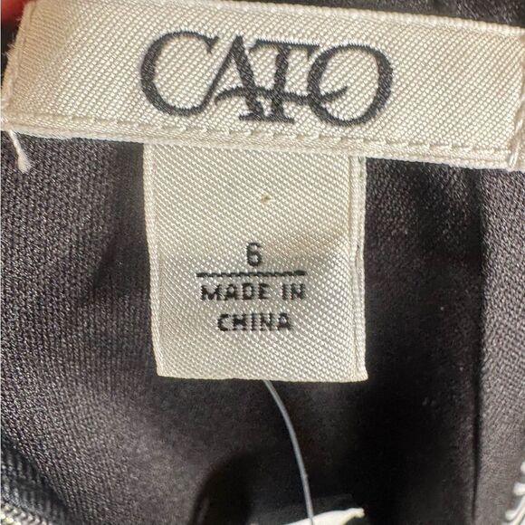 Cato black and white textured sheath dress size 6 NWT - Picture 4 of 6